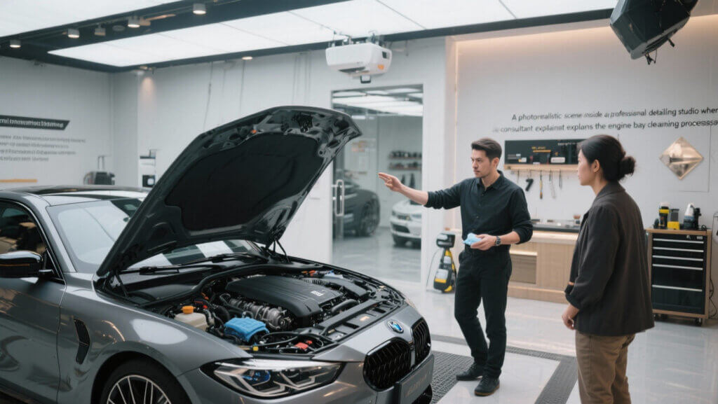 Mycie i detailing komory silnika