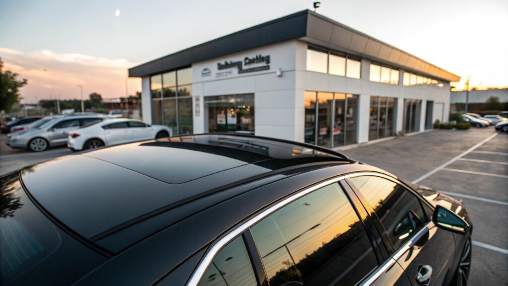 Oklejanie dachu na czarny połysk – efekt szklanego dachu