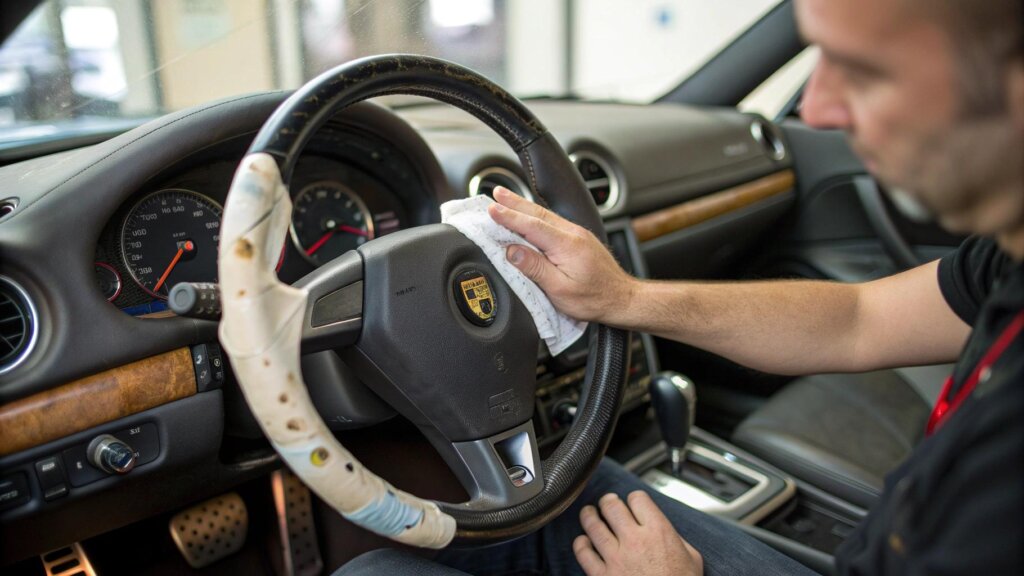 Renowacja kierownicy skórzanej – kiedy wystarczy czyszczenie, a kiedy farbowanie?
