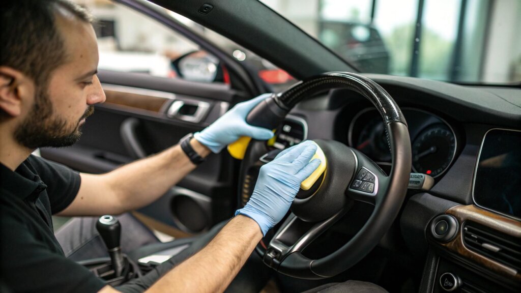 Renowacja kierownicy skórzanej – kiedy wystarczy czyszczenie, a kiedy farbowanie?