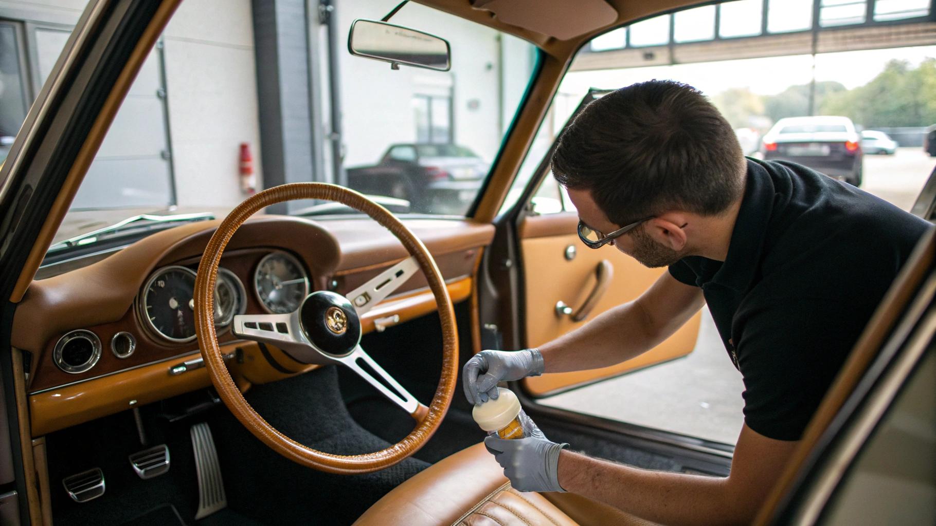 Renowacja kierownicy skórzanej – kiedy wystarczy czyszczenie, a kiedy farbowanie?