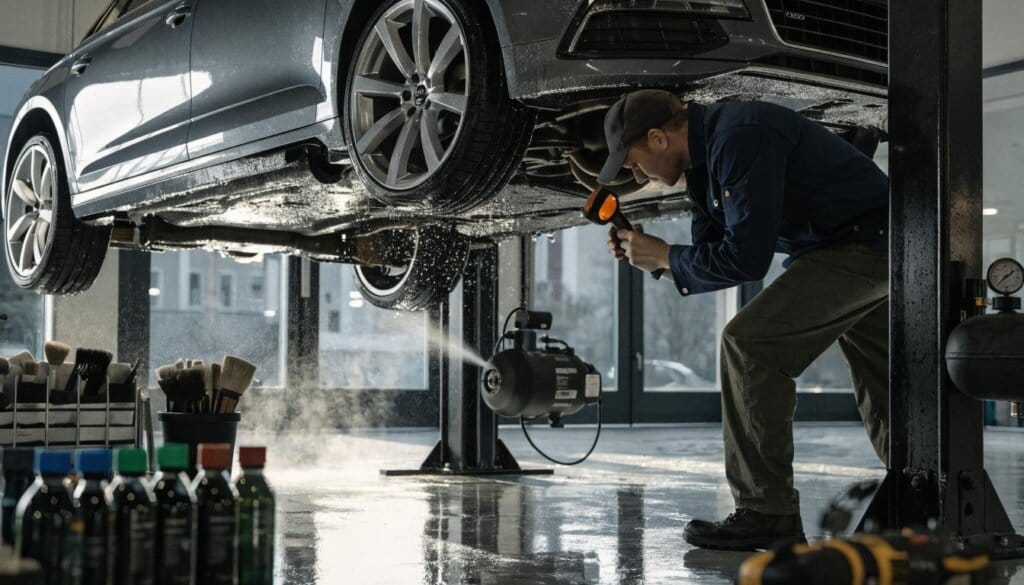 Detailingowe czyszczenie podwozia na podnośniku – dlaczego to standard w autach premium?
